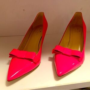 Kate Spade pink heels with bow. Barely worn.